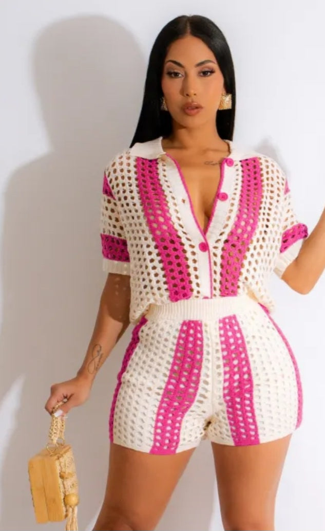 Kay's Knitted Short Set
