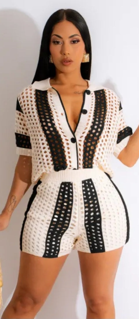 Kay's Knitted Short Set