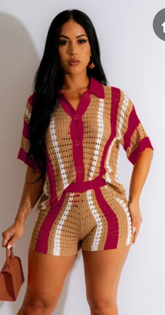 Kay's Knitted Short Set
