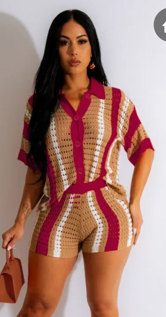 Kay's Knitted Short Set